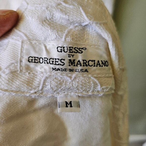 Vintage Guess By Marciano Set, Crop Jacket Jeans With Lace Embroidered Size M 31 - Picture 8 of 9